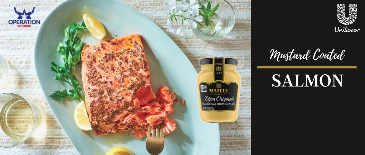 Maille salmon coated mustard