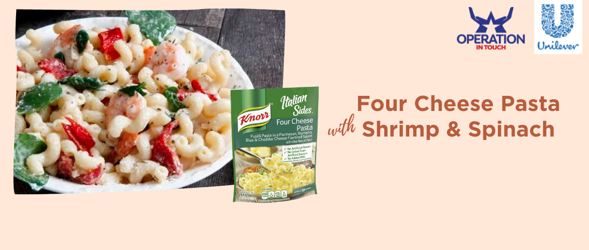Knorr four cheese pasta shrimp spinach