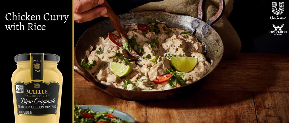 Maille chicken curry with rice carousel