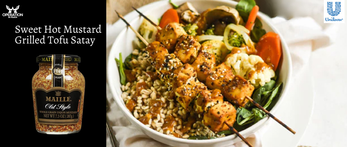 Maille sweet hot mustard grilled tofu satay carousel