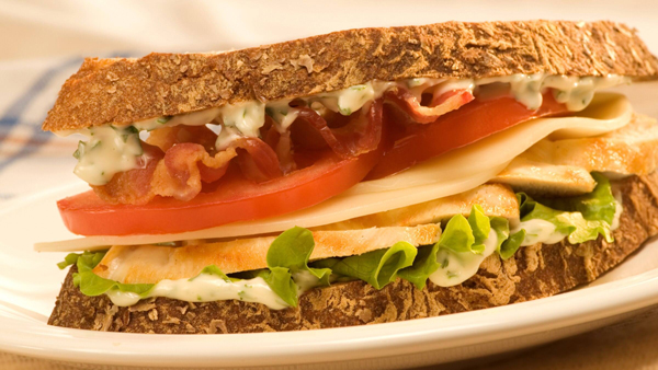 HBF NASCAR chicken basil sandwiches