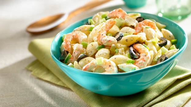 HBF final lap macaroni salad with shrimp