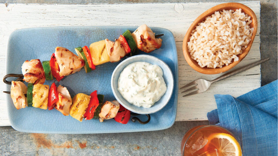 HBF cilantro lime pineapple chicken skewers