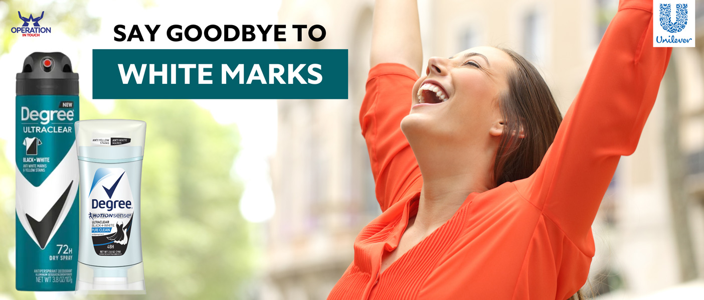 Degree say goodbye to white marks carousel