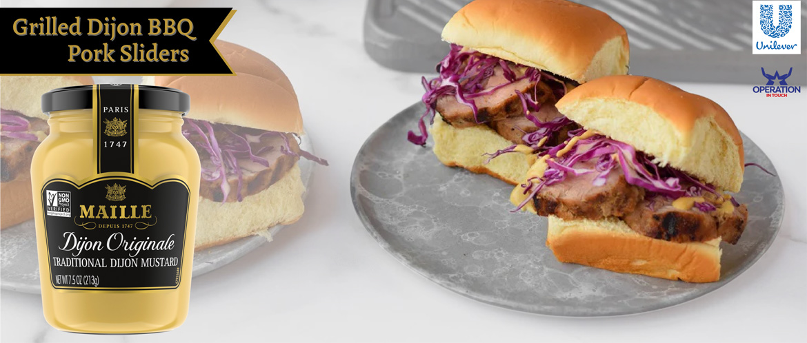 Maille grilled dijon bbq pork sliders carousel