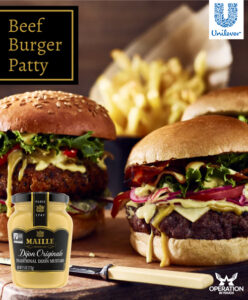 Maille beef burger patty article