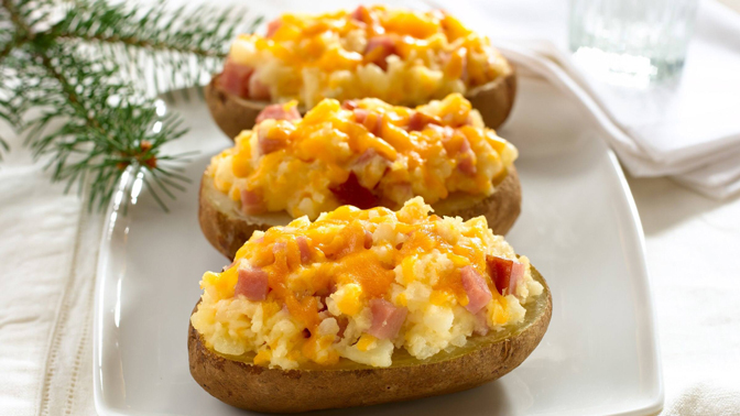 HBF Real twice baked potatoes with ham