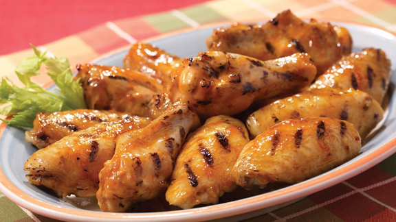 HBF caution flag chicken wings with maple bourbon glaze