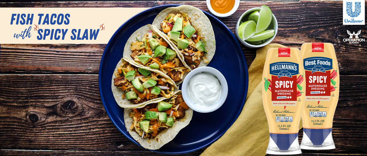 HBF fish tacos with spicy slaw carousel