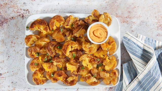 HBF spicy smashed potatoes