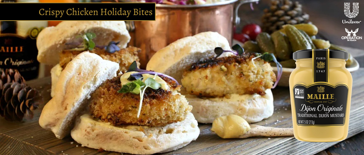 Maille crispy chicken holiday bites carousel