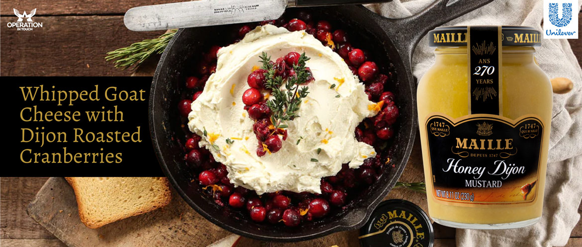 Maille whipped goat cheese with dijon roasted cranberries carousel