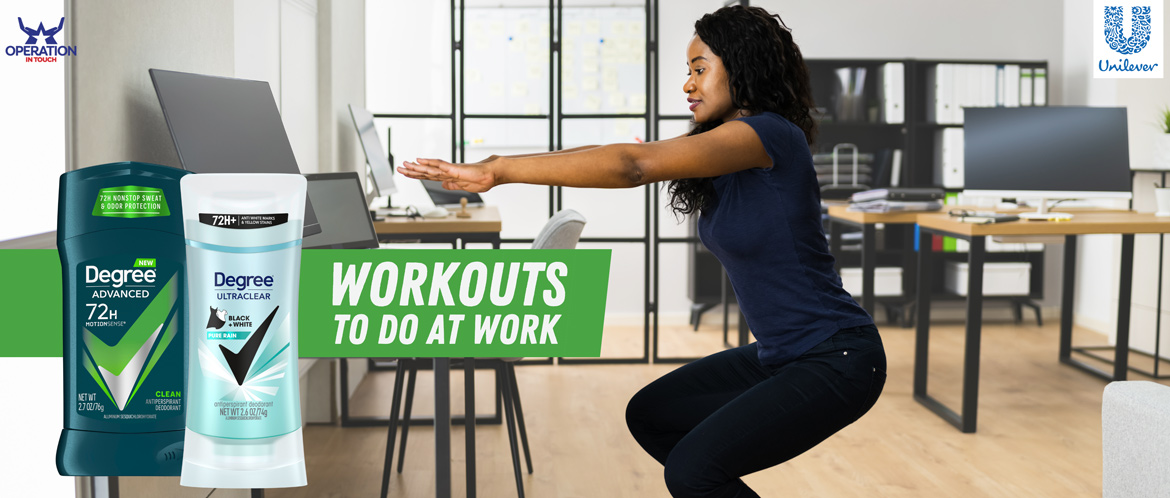 Degree workouts to do at work carousel