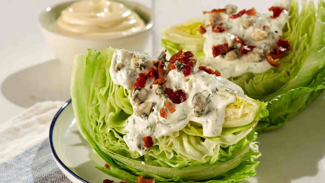 HBF wedge salad with keto ranch dressing