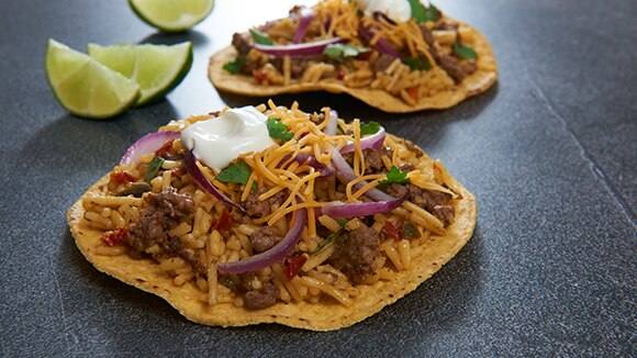 Knorr RS Spanish Rice beef tostadas