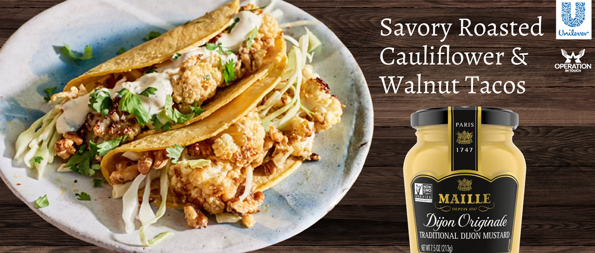 Maille savory roasted cauliflower walnut tacos carousel