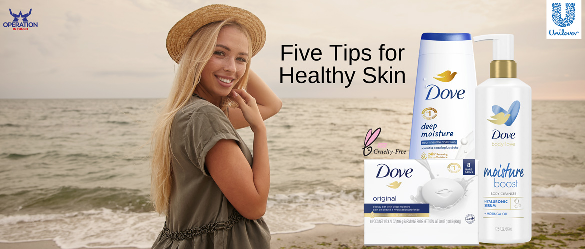 Dove five tips for healthy skin carousel