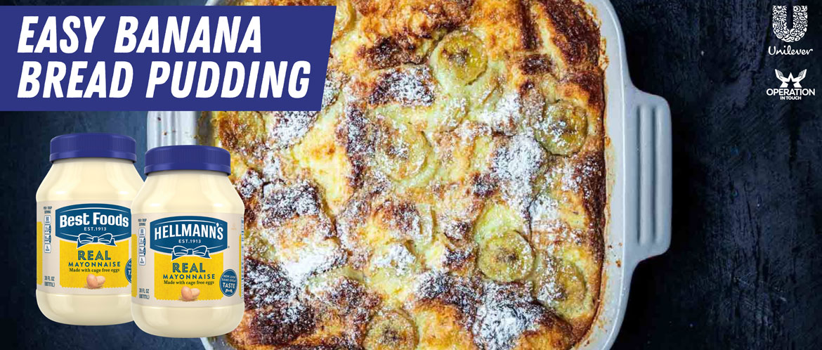 HBF easy banana bread pudding carousel