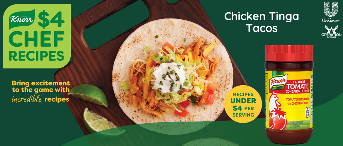 Knorr 4 chef chicken tinga tacos carousel