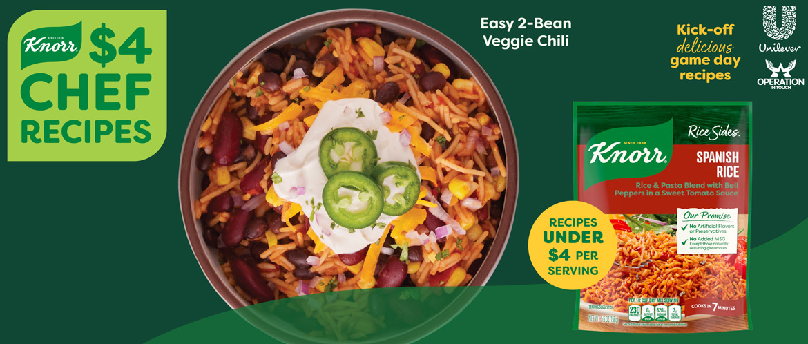 Knorr 4 chef easy 2 bean veggie chili carousel