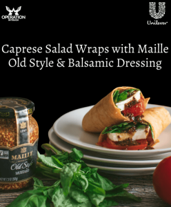 Maille caprese salad wraps with maille old style balsamic dressing article copy