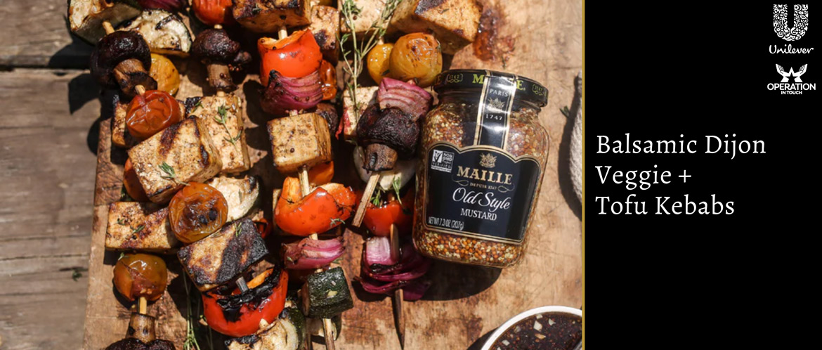 Maille balsamic dijon veggie tofu kebabs carousel