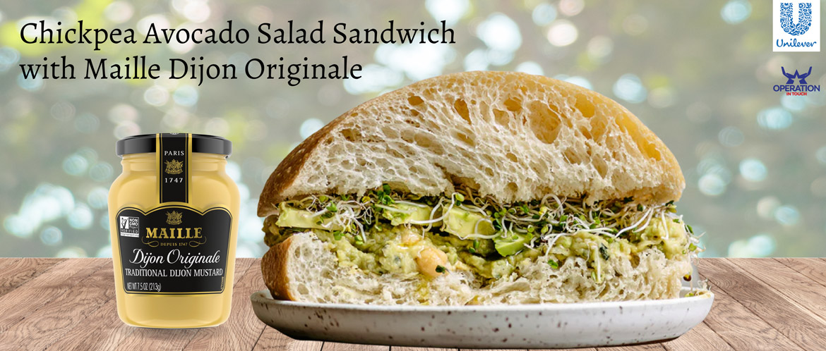 Maille chickpea avocado salad sandwich carousel