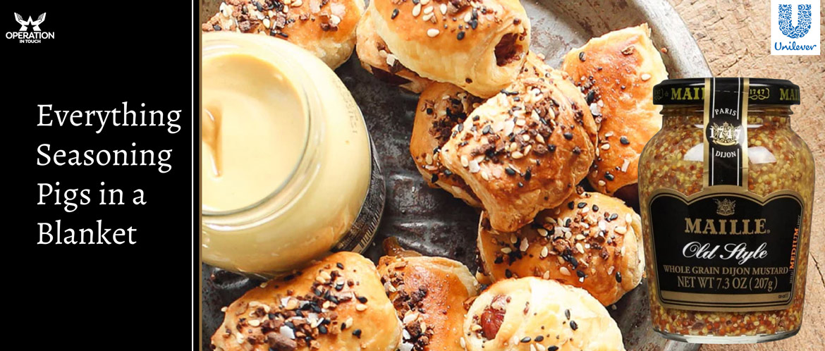 Maille everything seasoning pigs in a blanket carousel