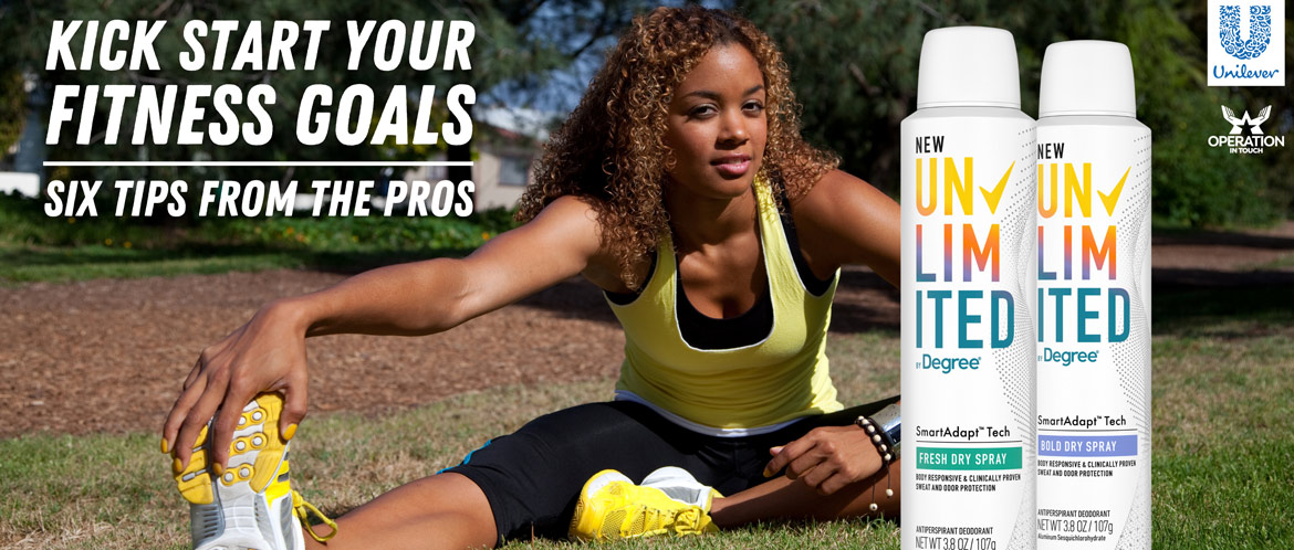 Degree kick start your fitness goals carousel