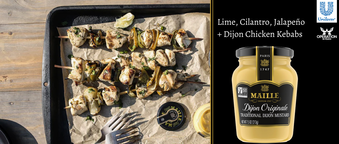 Maille lime cilantro jalapeno dijon chicken kebabs carousel