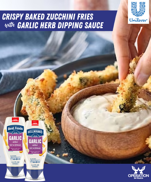 Crispy Baked Zucchini Fries with Garlic Herb Dipping Sauce HBF crispy baked zucchini fries article