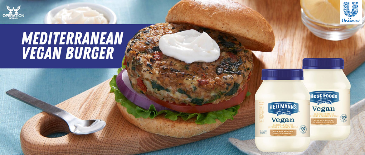 HBF mediterranean vegan burger carousel