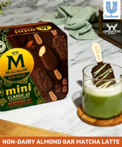Magnum ND almond bar matcha latte article