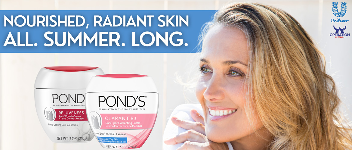Pond's nourished radiant skin all summer long carousel