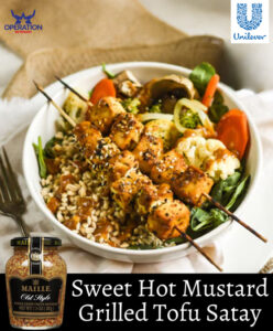 Maille sweet hot mustard grilled tofu satay article